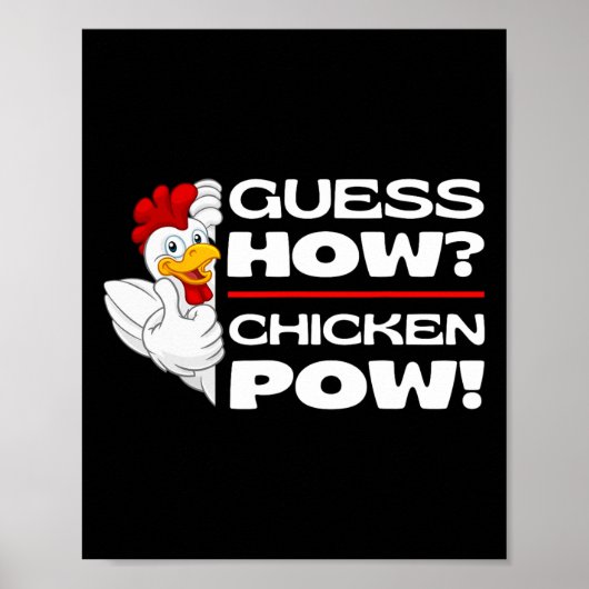 Raad Hoe Kip Pow Grappige Kippen Grappen Kip Poster (Voorkant)