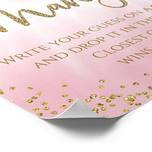 Raad hoeveel baby shower-spel poster (Hoek)