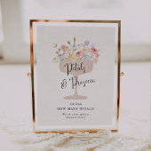 Raad hoeveel bloemblaadjes bruidsdouche spel poster