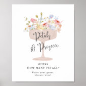 Raad hoeveel bloemblaadjes bruidsfeest spel poster (Voorkant)