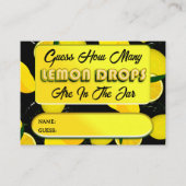 Raad hoeveel citroendruppels zwart geel spel  informatiekaartje (Voorkant)