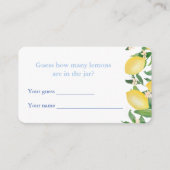 Raad hoeveel citroenen Bruiloftsfeest-spelkaart Informatiekaartje (Voorkant)