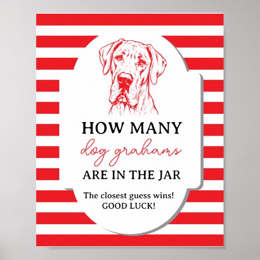 Raad Hoeveel Dog Grahams Dane Show Spel Bord Poster (Voorkant)