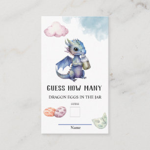 Raad hoeveel draken-eieren baby shower spel informatiekaartje
