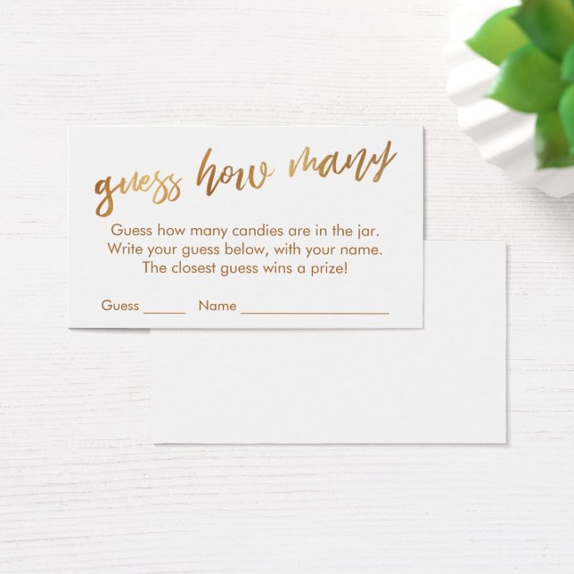 Raad hoeveel eenvoudige Gold & White Game Kaart (Bureau)