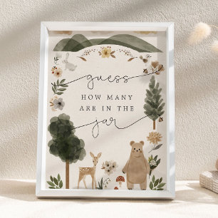 Raad Hoeveel Er in de Pot Boho Woodland Bord Poster
