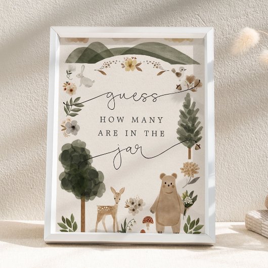 Raad Hoeveel Er in de Pot Boho Woodland Bord Poster