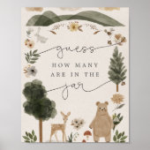 Raad Hoeveel Er in de Pot Boho Woodland Bord Poster (Voorkant)