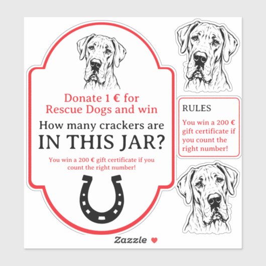 Raad Hoeveel Hond Grahams Show Game Sticker (Vel)