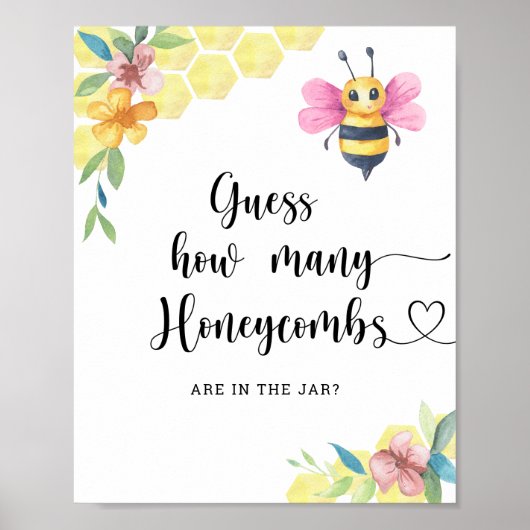 Raad hoeveel honingraten er in de pot zitten poster (Voorkant)
