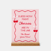 Raad hoeveel kersen baby shower spel acryl bord (Voorkant)