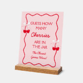 Raad hoeveel kersen baby shower spel acryl bord (Hoek)