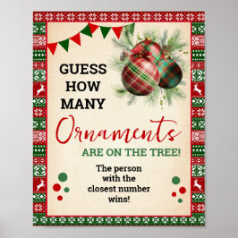 Raad Hoeveel Kerstversieringen Spel Lelijke Trui B Poster