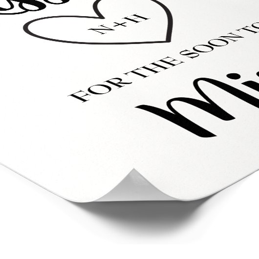 Raad hoeveel Kisses Bruidsdouche Spel Poster (Hoek)