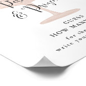 Raad hoeveel kusjes bruidsfeest spel poster (Hoek)