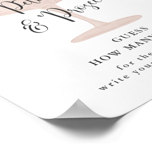 Raad hoeveel kusjes bruidsfeest spel poster (Hoek)