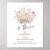 Raad hoeveel kusjes bruidsfeest spel poster (Voorkant)