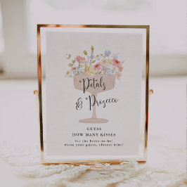 Raad hoeveel kusjes bruidsfeest spel poster