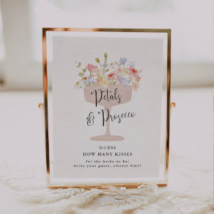 Raad hoeveel kusjes bruidsfeest spel poster