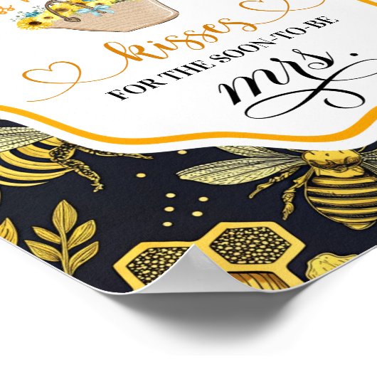 Raad Hoeveel Kusjes Bruidsfeest Spel Poster (Hoek)