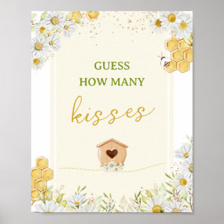 Raad Hoeveel Kusjes Bumblebee Honey Baby Shower Poster