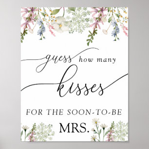 Raad hoeveel kusjes   Chic Wildflower Poster