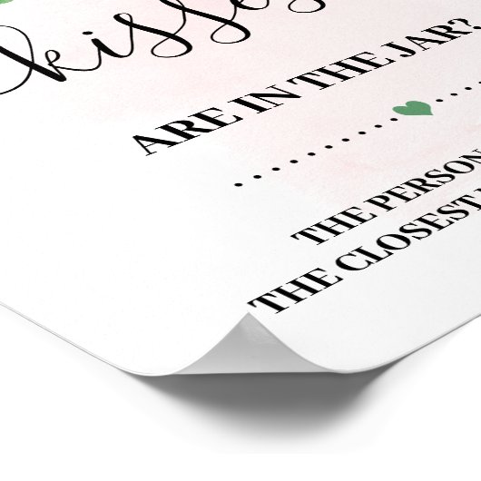 Raad hoeveel kusjes citroenen Roze Bruiloftsspel Poster (Hoek)