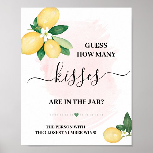Raad Hoeveel Kusjes Lemons Pink Shower Game Poster (Voorkant)