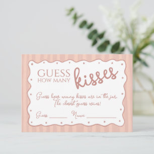 Raad Hoeveel Kusjes Spel Blush Roze Gestreepte Kaa Bedankkaart