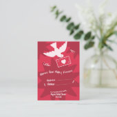 Raad hoeveel kusjes spel Witte Duif Liefdesbrief Informatiekaartje (Staand voorkant)