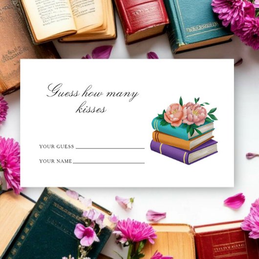 Raad hoeveel kussen Books bruiloftsfeest Informatiekaartje
