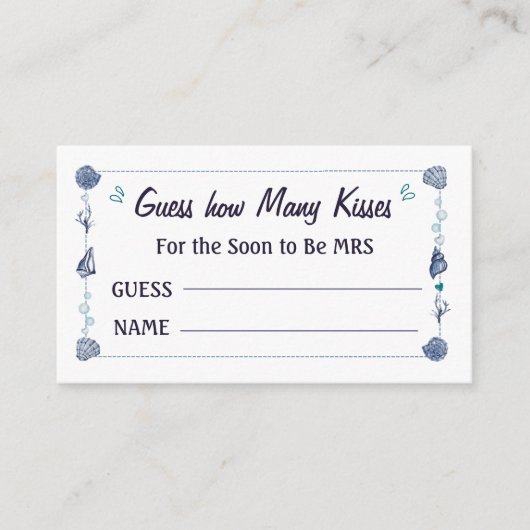 Raad hoeveel kussen bruidsmeisjesfeest waterverf informatiekaartje (Voorkant)