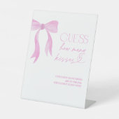 Raad hoeveel kussen Roze Strik Bruidsfeest Reclamebord Met Voetstuk (Voorkant)