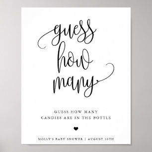 Raad Hoeveel Minimalistische Kalligrafie Game Weer Poster