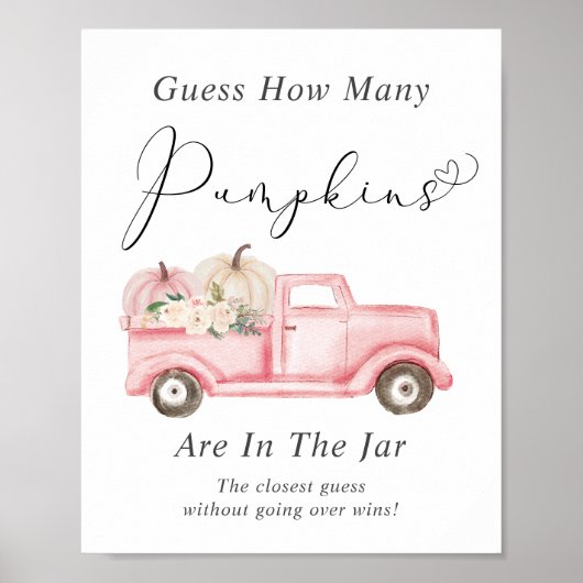 Raad hoeveel pompoenen Baby Shower Spel Poster (Voorkant)