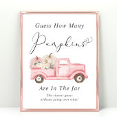 Raad hoeveel pompoenen Baby Shower Spel Poster