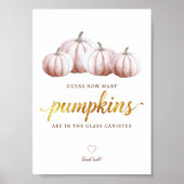 Raad Hoeveel Pompoenen Bord | Blush Herfst Spel Poster (Voorkant)