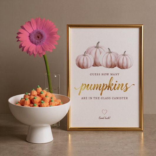 Raad Hoeveel Pompoenen Bord | Blush Herfst Spel Poster