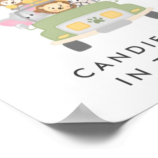 Raad hoeveel Safari Baby shower spel teken Poster (Hoek)