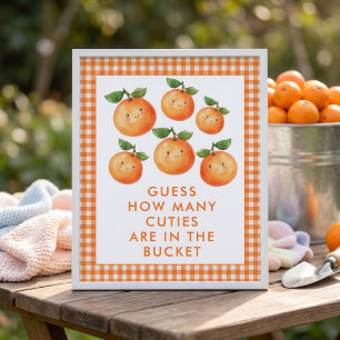 Raad Hoeveel Schattige Gingham Baby Shower Spel Poster
