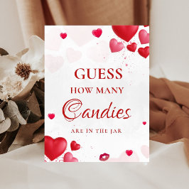 Raad hoeveel snoep valentine Bruidsfeest bord Reclamebord Met Voetstuk