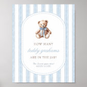 Raad Hoeveel Teddy Grahams Baby Shower Spelbord Poster (Voorkant)