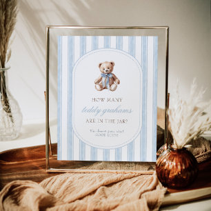 Raad Hoeveel Teddy Grahams Baby Shower Spelbord Poster
