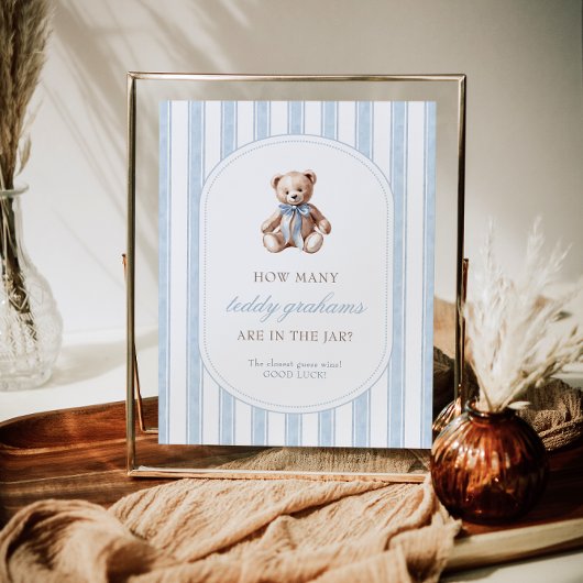 Raad Hoeveel Teddy Grahams Baby Shower Spelbord Poster