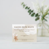 Raad Hoeveel Teddybeer Baby Shower Kaarten (Staand voorkant)