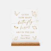 Raad hoeveel vlinderkusjes acryl bord (Voorkant)