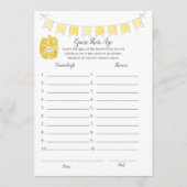 Raad hun leeftijd spel meisje Teddy Bear Kaart (Voorkant)