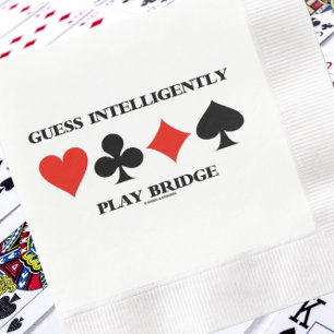 Raad Intelligent Bridge Vier Kaart Suits spelen Servet