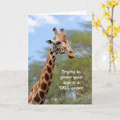 Raad je leeftijd Tall Order Fun Giraffe Animal Hum Kaart (Gele Bloem)