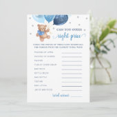 Raad Juiste Prijs Spel Baby shower Teddy Bear Kaar Kaart (Staand voorkant)
